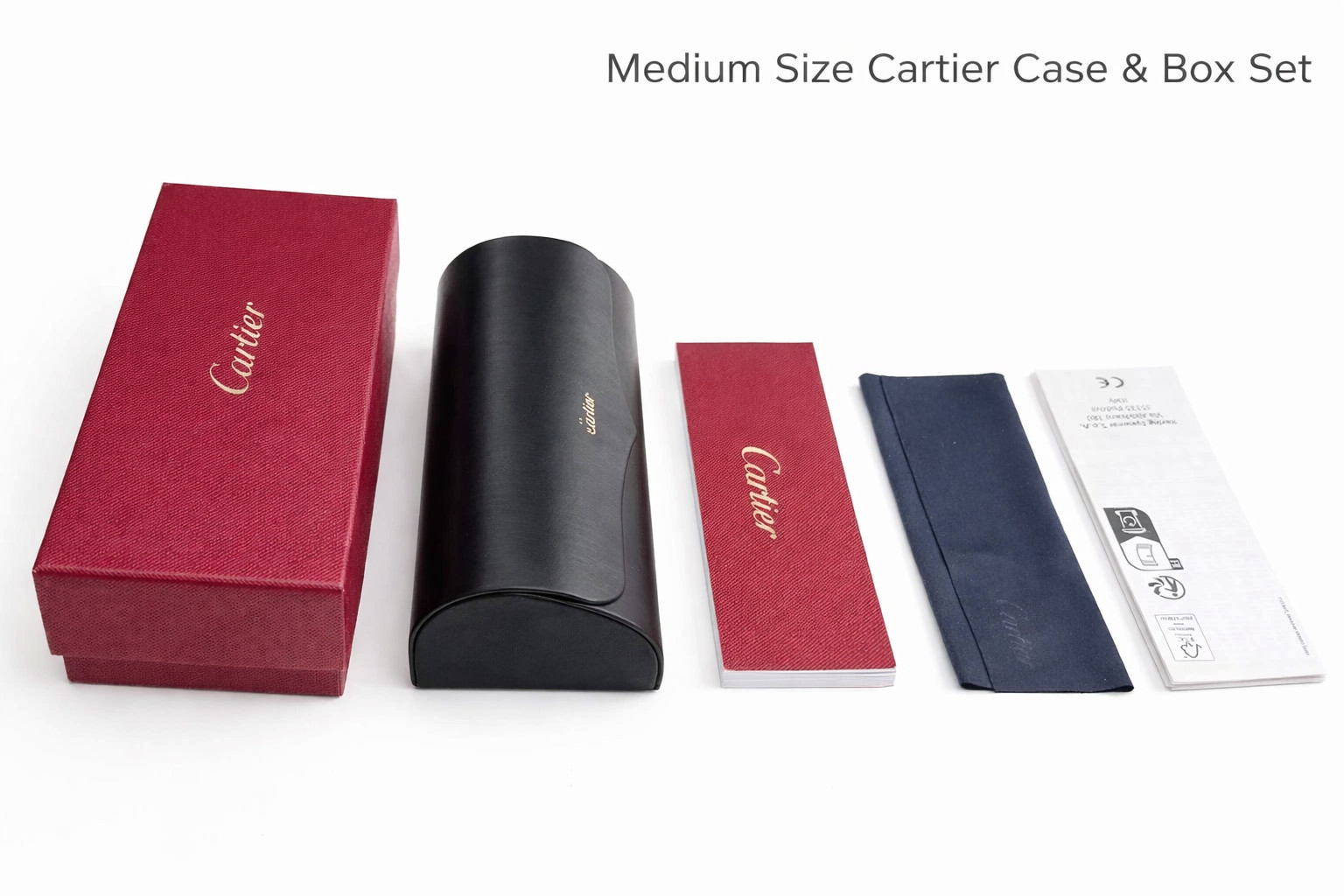 Authentic Cartier Glasses Case & Box Set w/ Cloth & Certificate NEW
