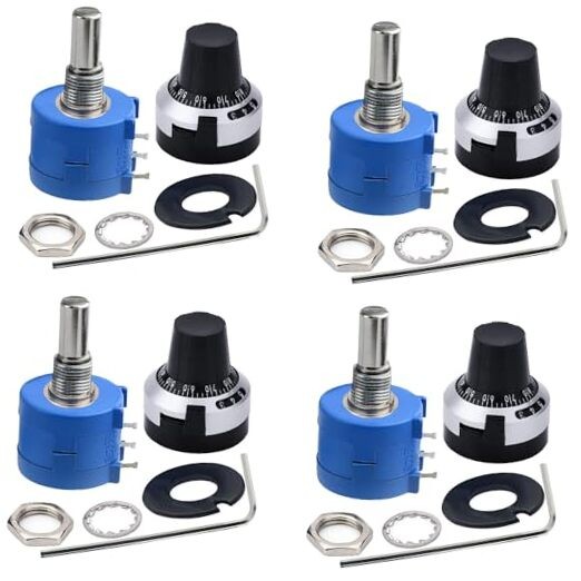 4pcs 3590S-2-501L Rotary Potentiometer 10-Turn Wire Wound Precision 500 ohm