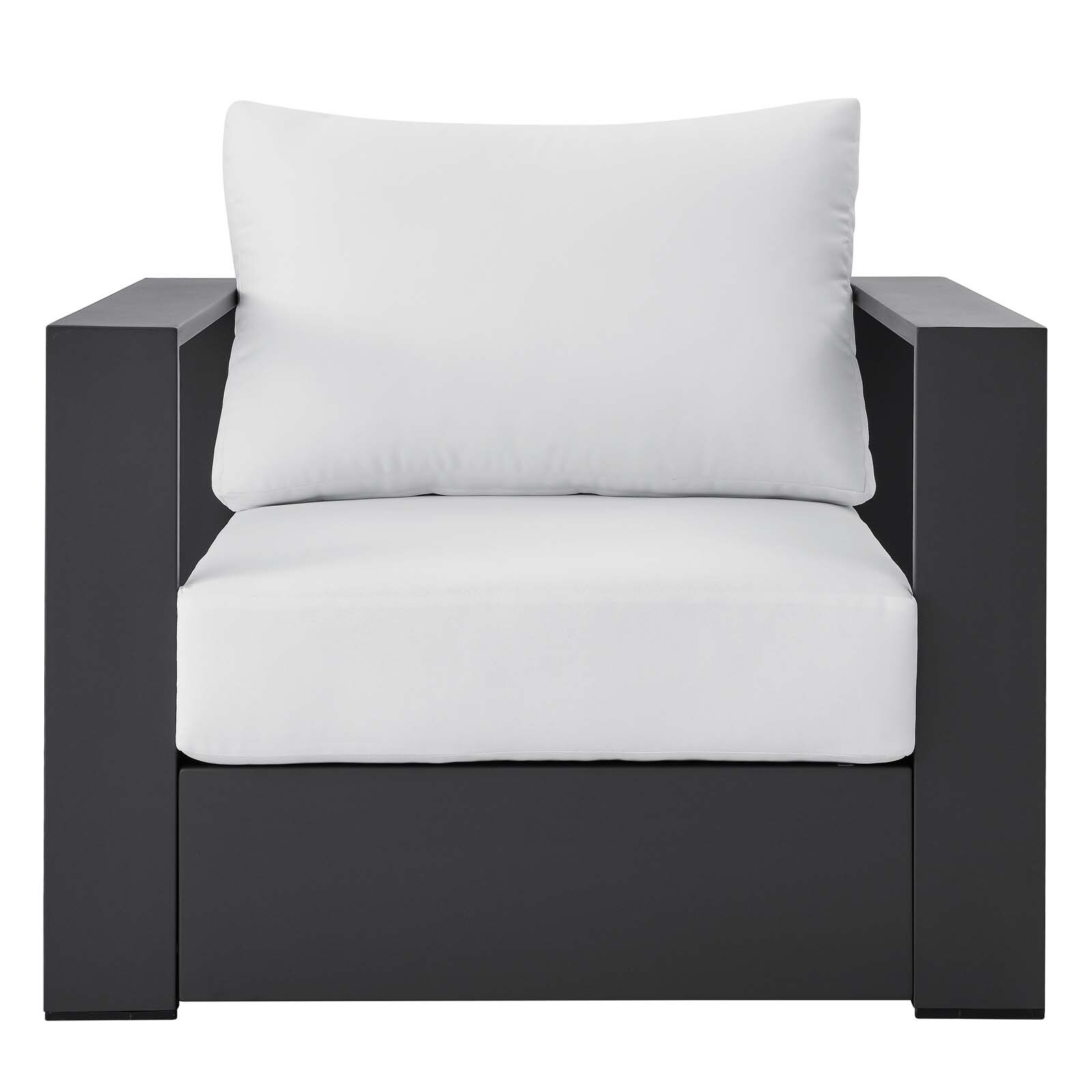Brand New Tahoe Outdoor Patio Powder Coated Aluminum Armchair Black