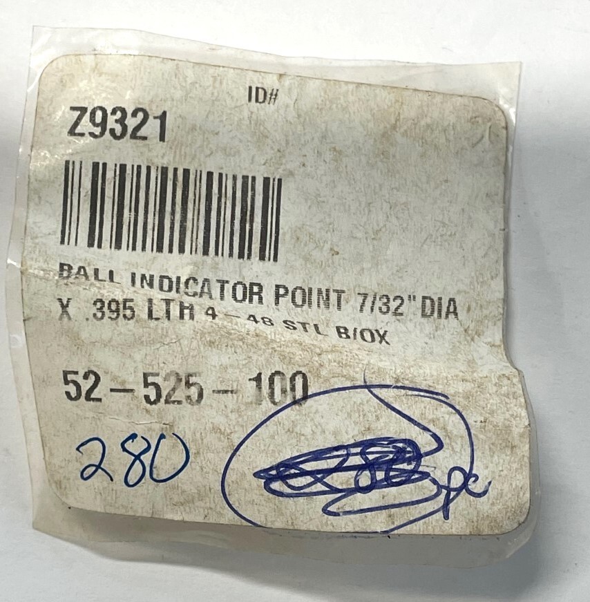 Fowler 52-525-100 Black Oxide Ball Indicator Contact Point