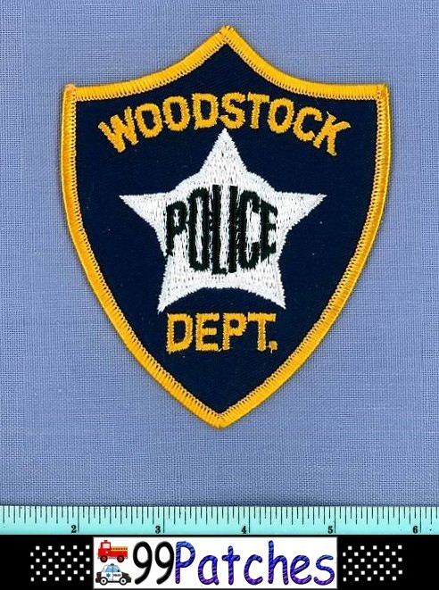 WOODSTOCK ILLINOIS Police Shoulder Patch 'POLICE' IN STAR 1D