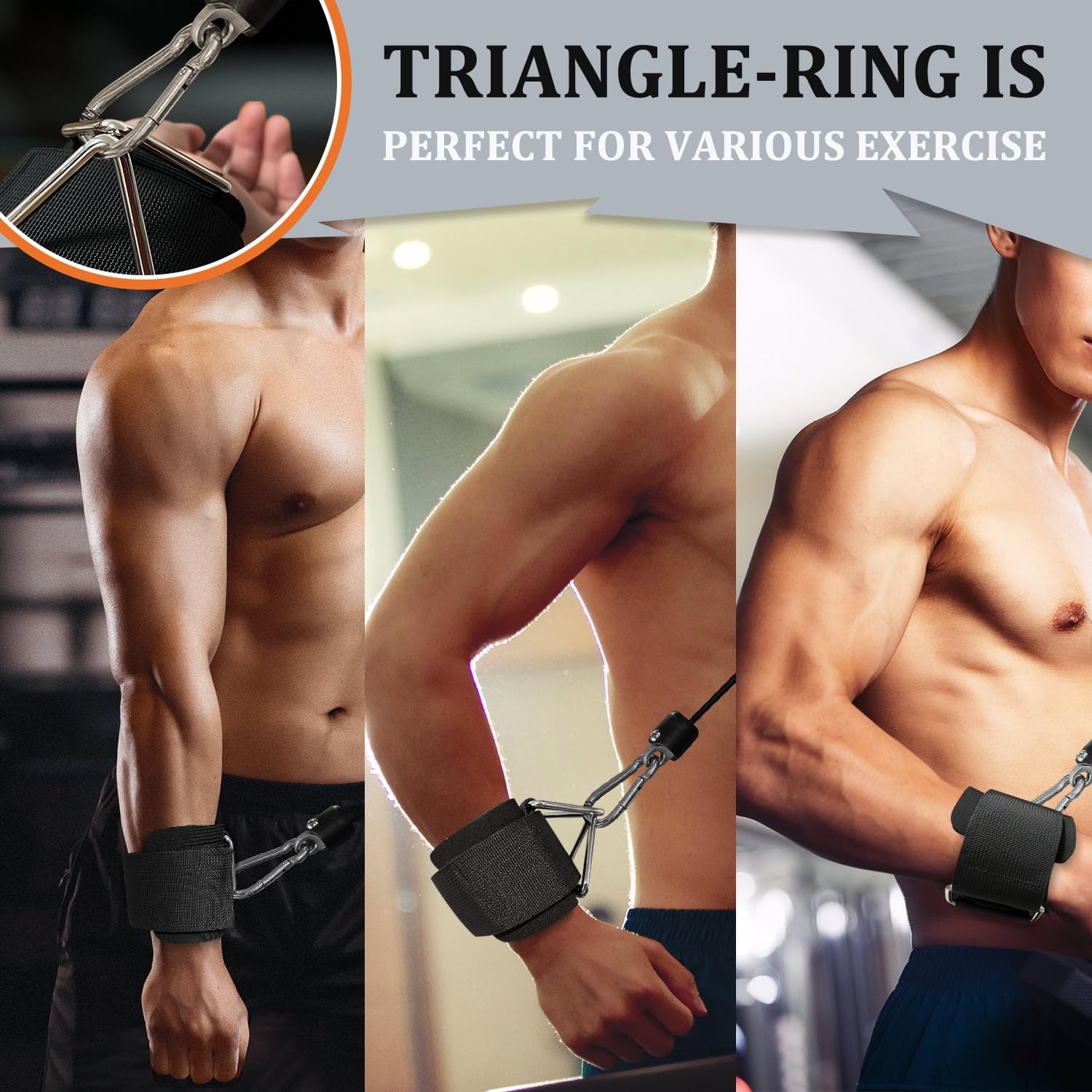 2Pack Wrist Cuffs for Cable Machine, Adjustable Neoprene Padding, One Size Fi...