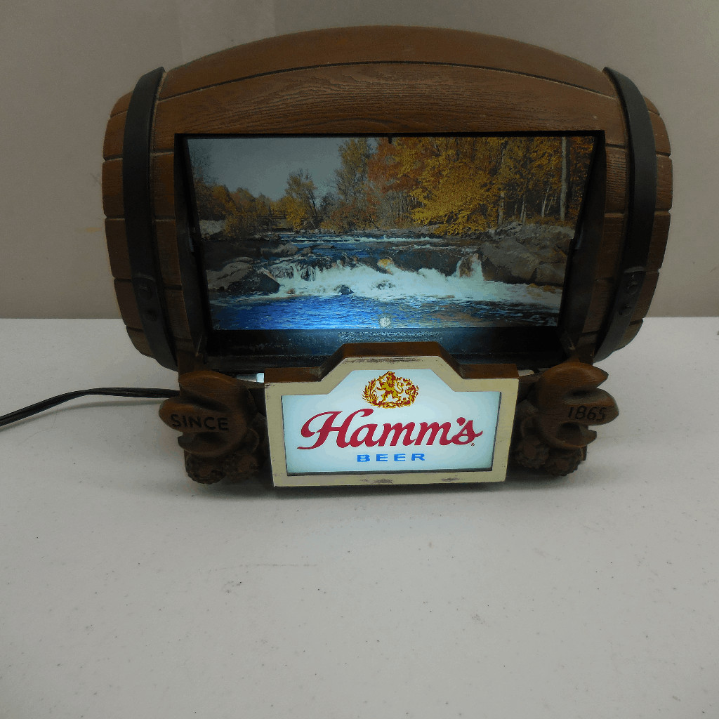 Vintage 1960s Hamm’s Beer Flipper Barrel Motion Sign Lighted Version WORKS