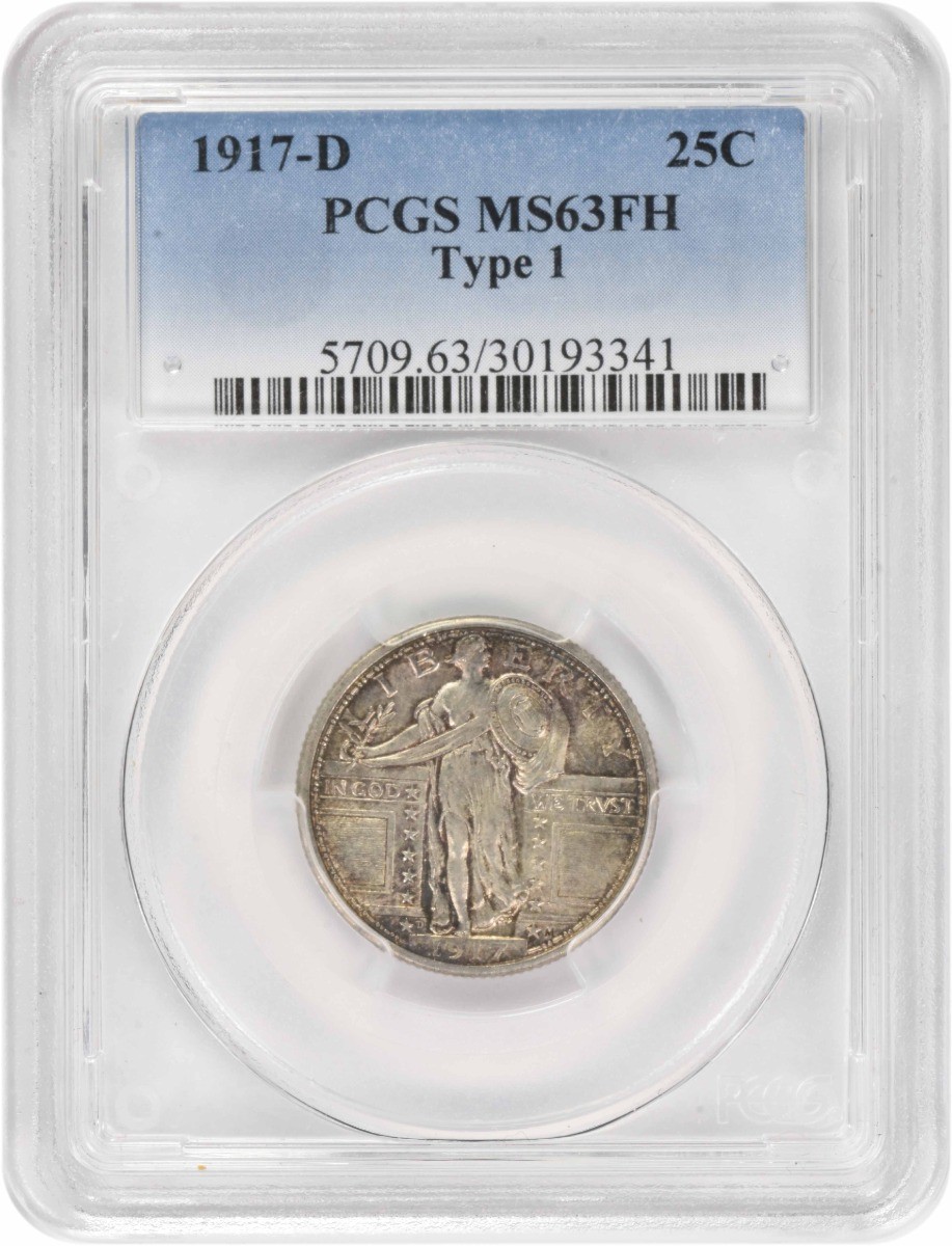 1917-D Standing Liberty Silver Quarter Type 1 MS63FH PCGS
