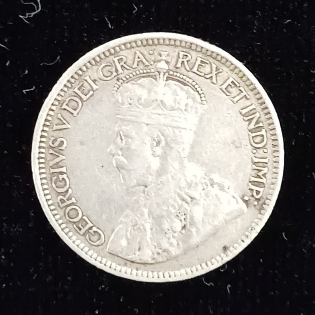 Canada 1919 10 Cents Coin George V .925 Silver ref: 041