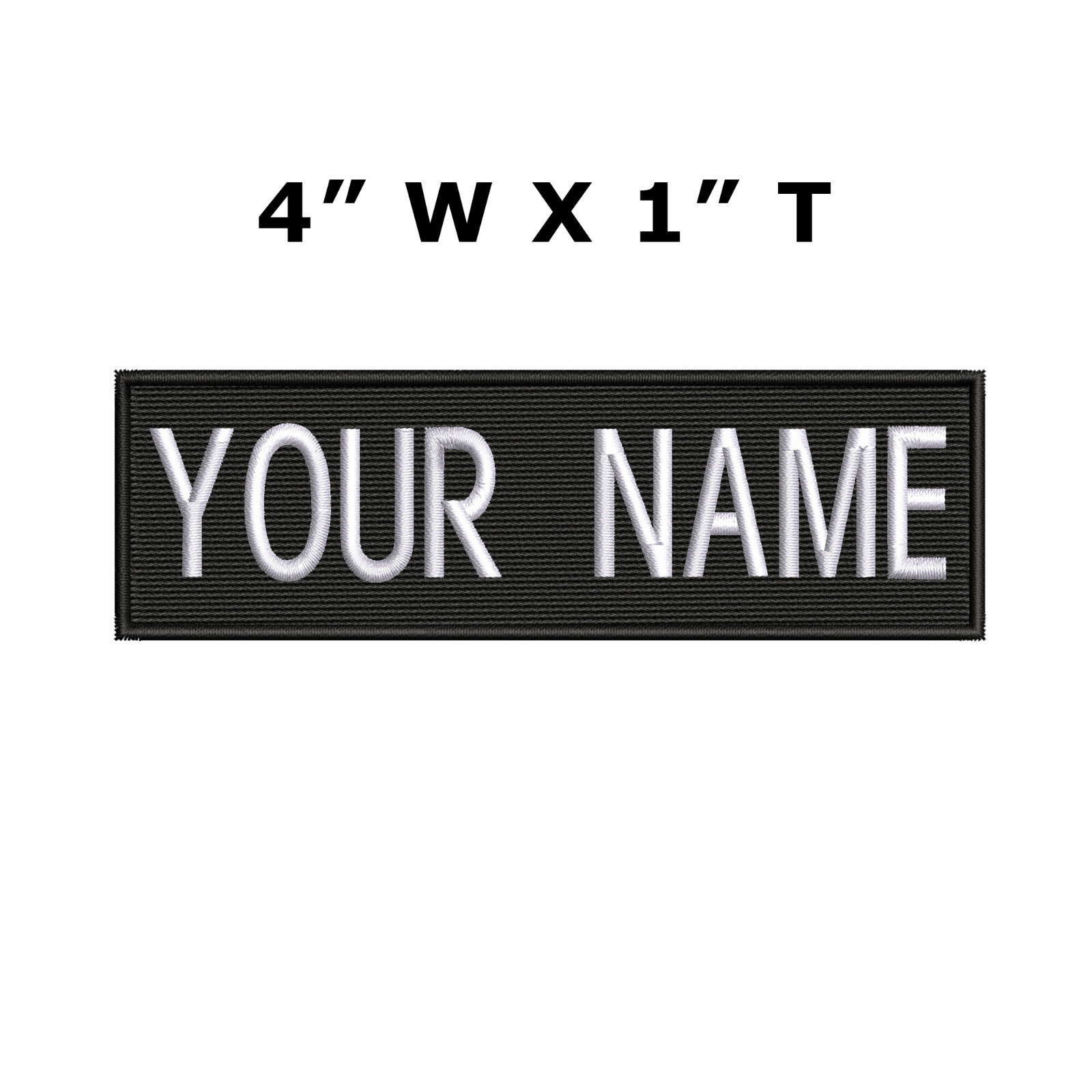 Custom Patch Name Tag Patch w/ Hook and Loop Fasteners or Iron on Embroidered