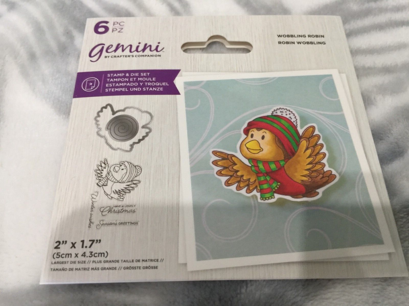 Gemini Christmas Wobbler die and stamp set Wobbling Robin New