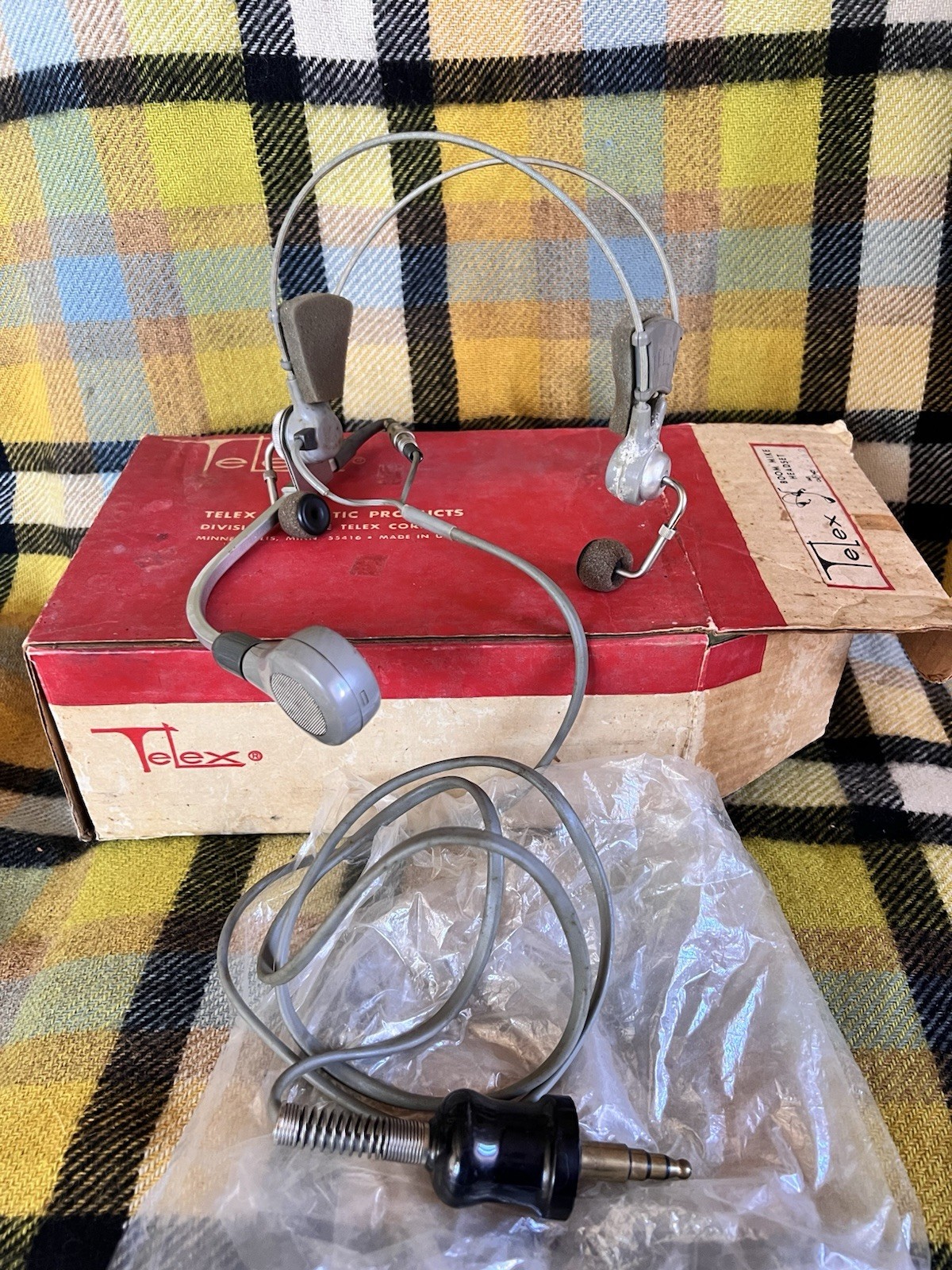 Vintage TeLeX Boom Mike Aviation Headset New In Box!