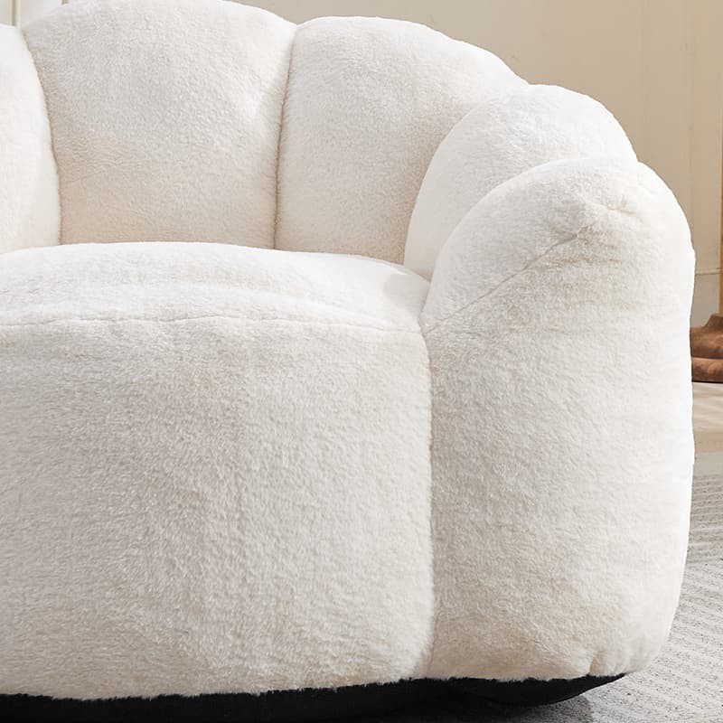 White Lotus Compression Sofa Bean Bag Pull Ring Portable Living Room Bedroom
