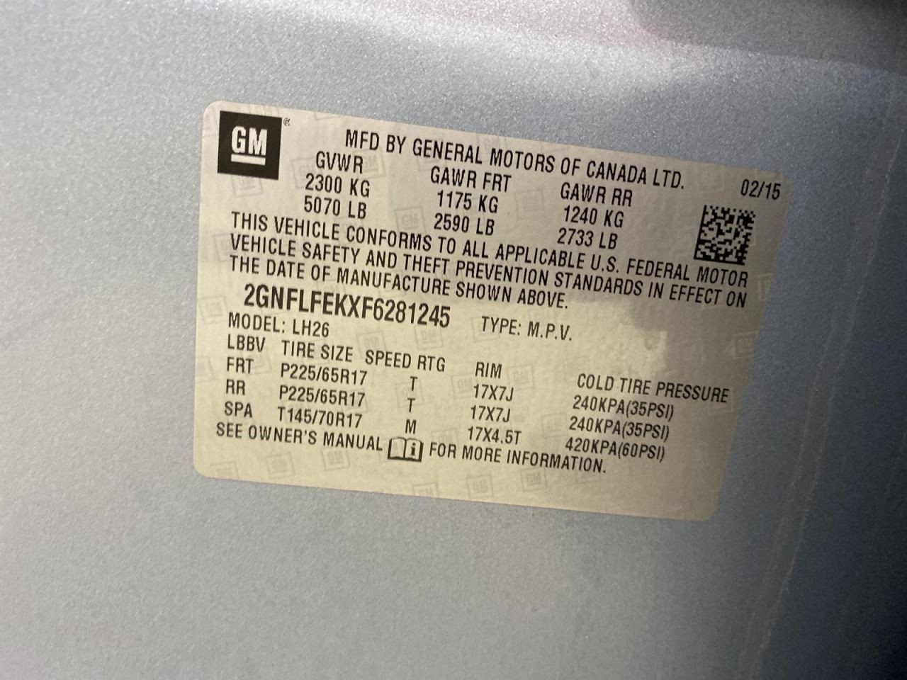 Complete Console Front Floor Without Navigation Fits 14-15 EQUINOX 1038713