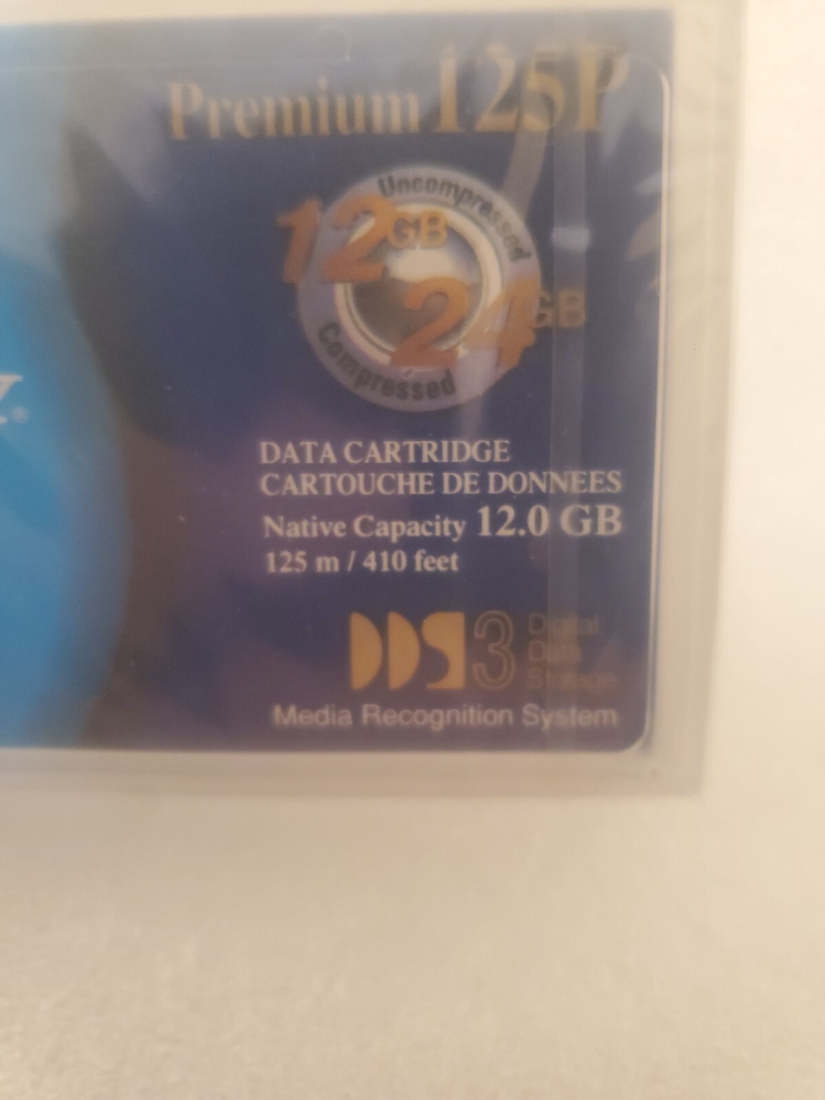 Sony 125P Premium Computer 12GB DDS3 Digital Memory Data Storage Cartridge.