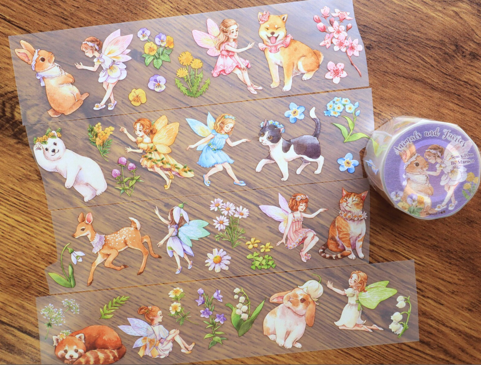 Maruco Art Animals & Fairy Matte PET Tape DISCONTINUED SAMPLE LOOP