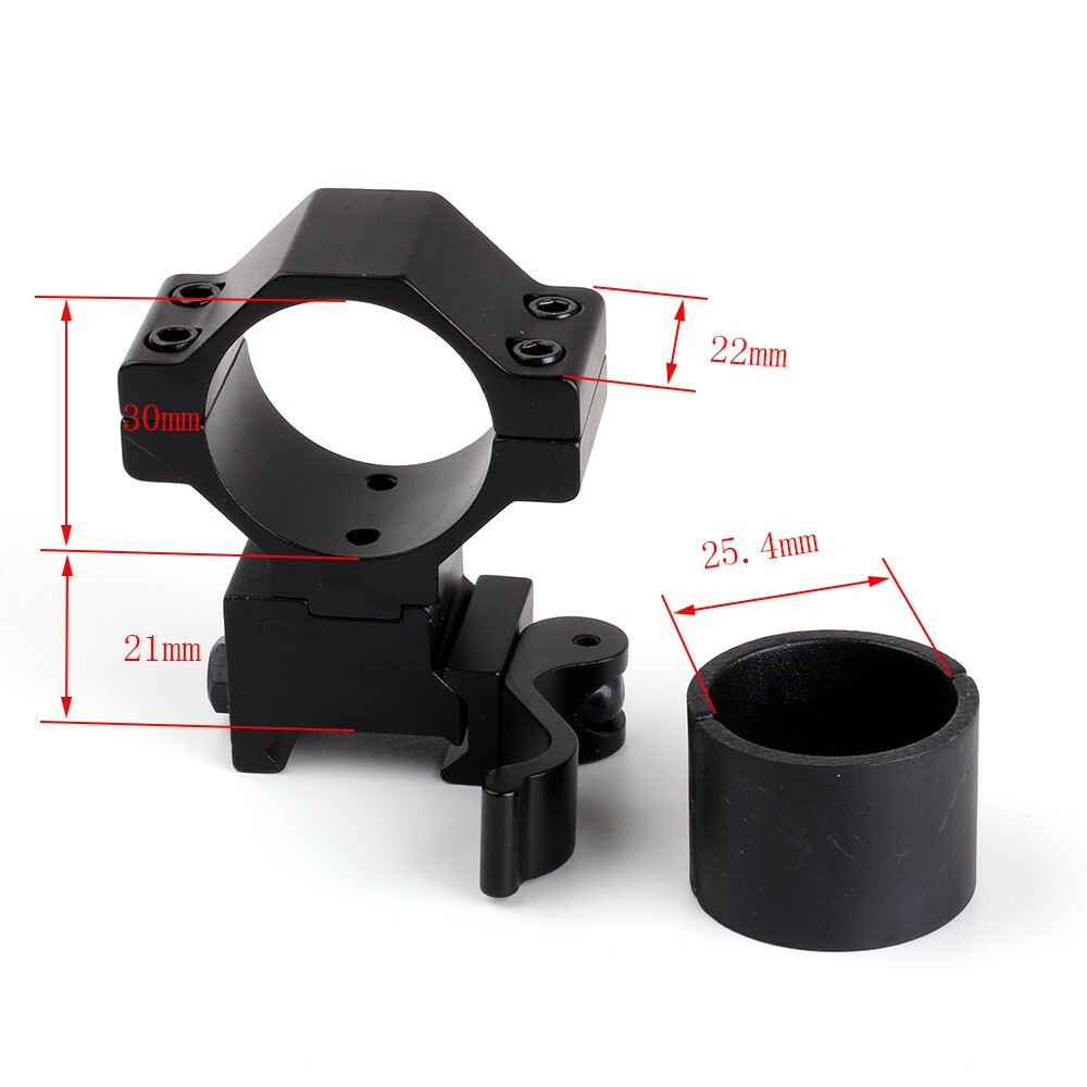 Quick Release 30mm/25.4mm 1" Rings 20mm Picatinny Rail Scope Ring Mount -US