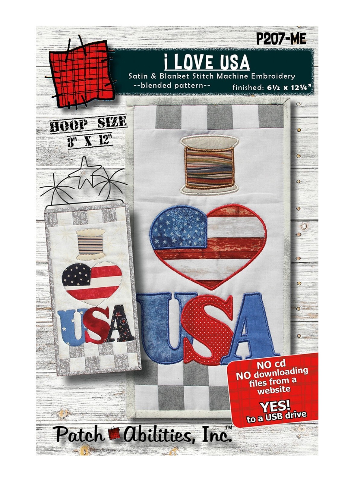 Patch Abilities I Love USA Machine Embroidery Version P207-ME