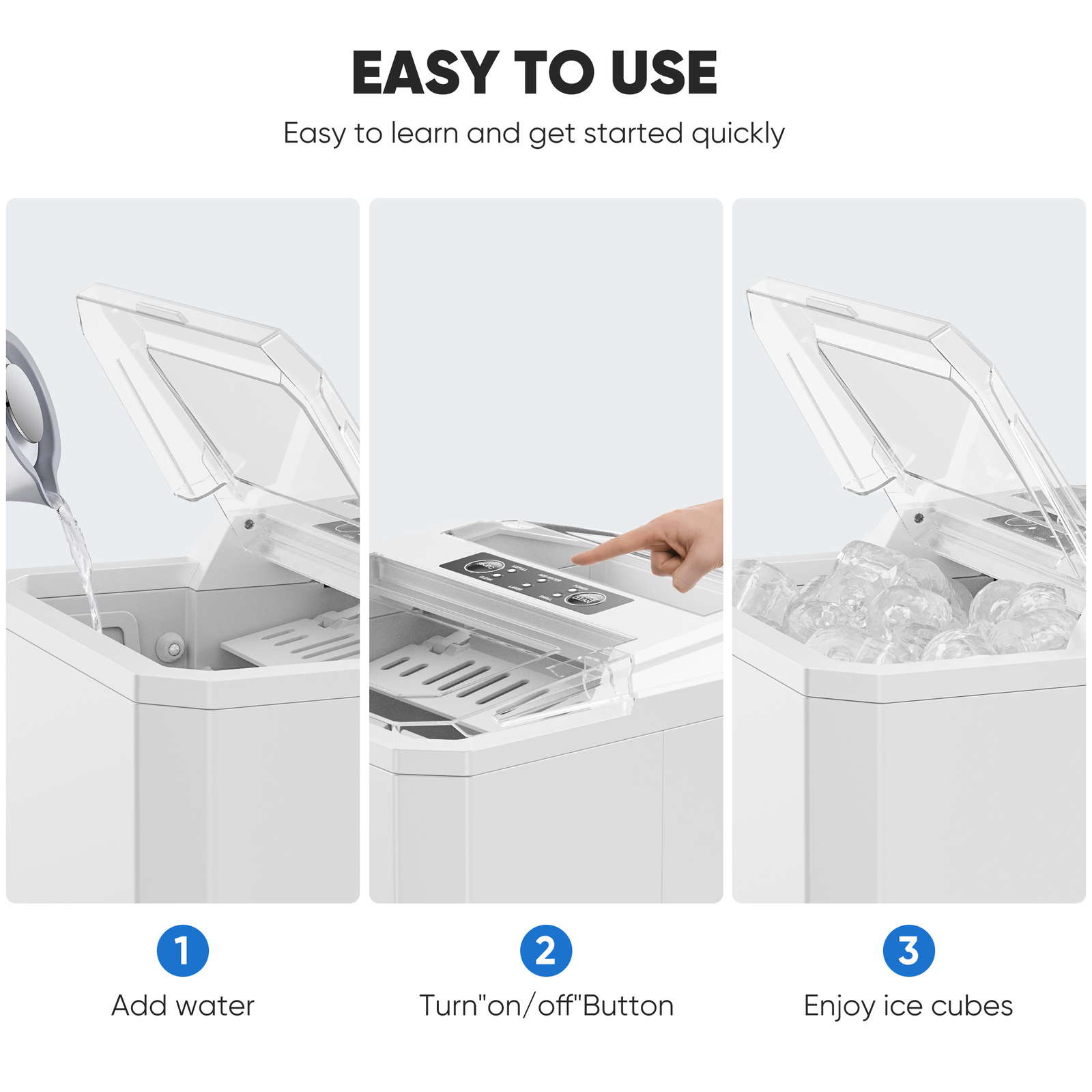 Portable Ice Maker with Self-cleaning Function - Ready in 6 Minutes for 9 Cubes