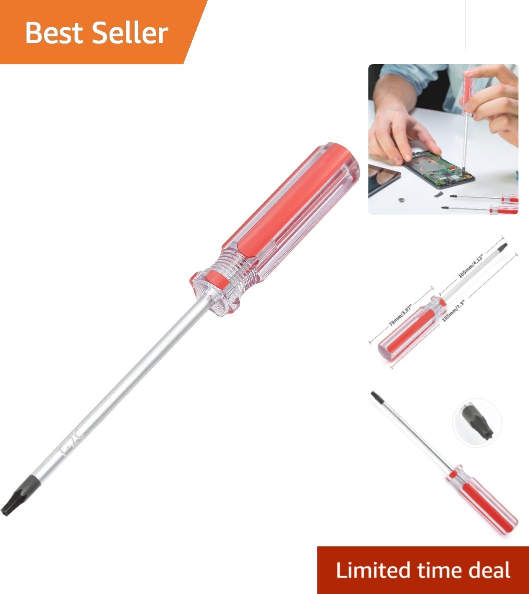Precision T20 Magnetic Screwdriver with Ergonomic Grip for Electronics Repair