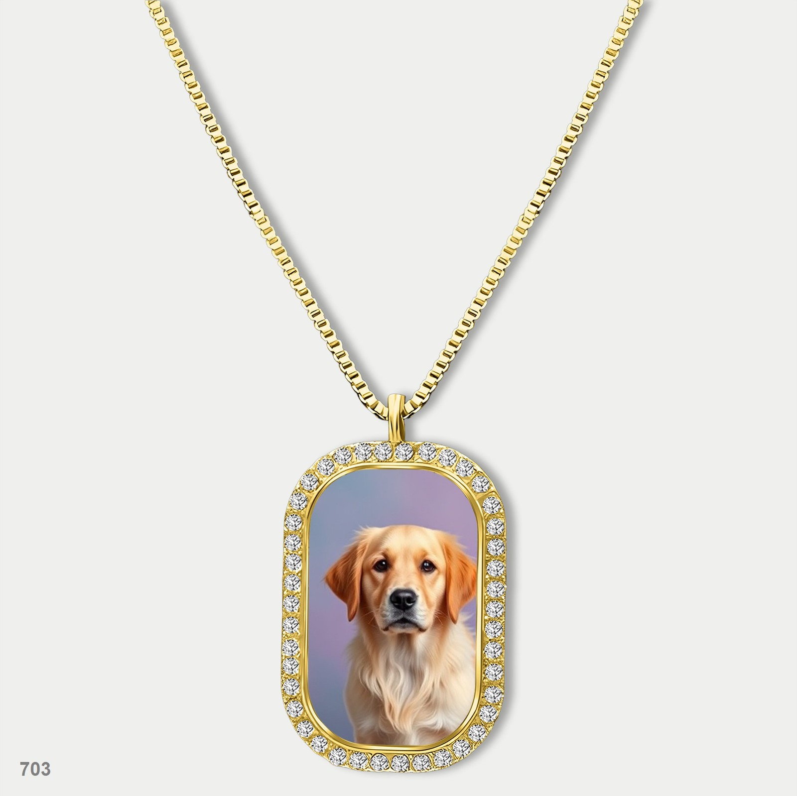 Amazing Cute Golden Retriever Dog Fashion Pendant Necklace Chain Photo Dog Tag C