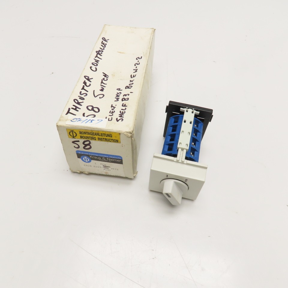 Krause & Naimer CA20 A223-900 600VAC 30A 10Hp 2 Position Rotary Switch