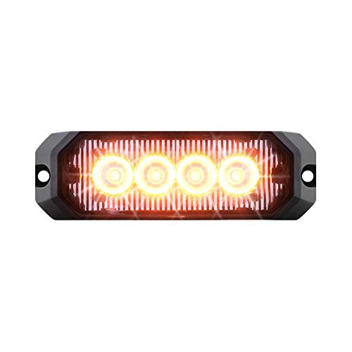 81801 LED Strobe Light (4" Rectangle 4, 14 Modes, 9~36V) Amber/Clear