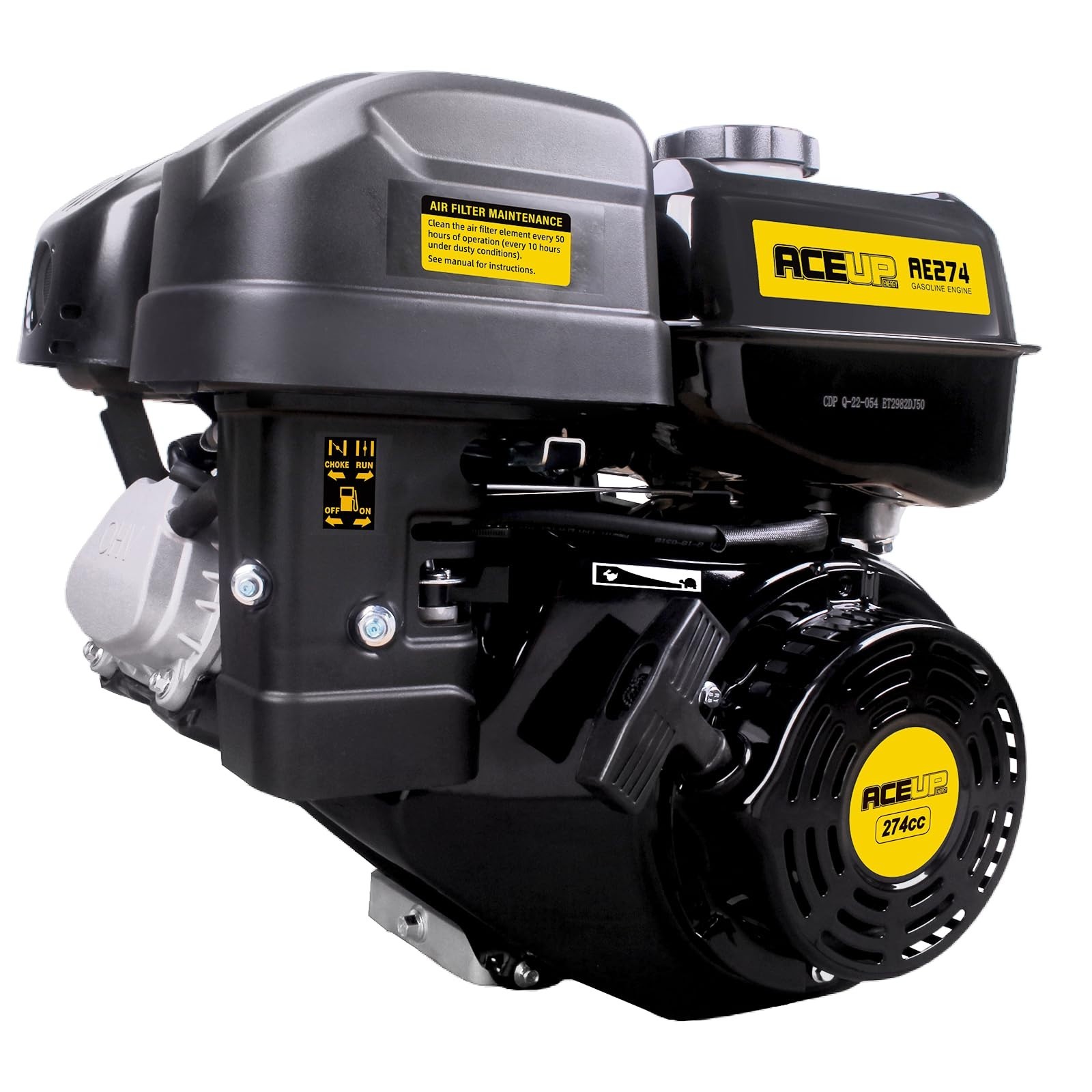 Aceup Energy 9HP 274cc Gasoline Engine Horizontal Shaft OHV 1" Recoil Start New