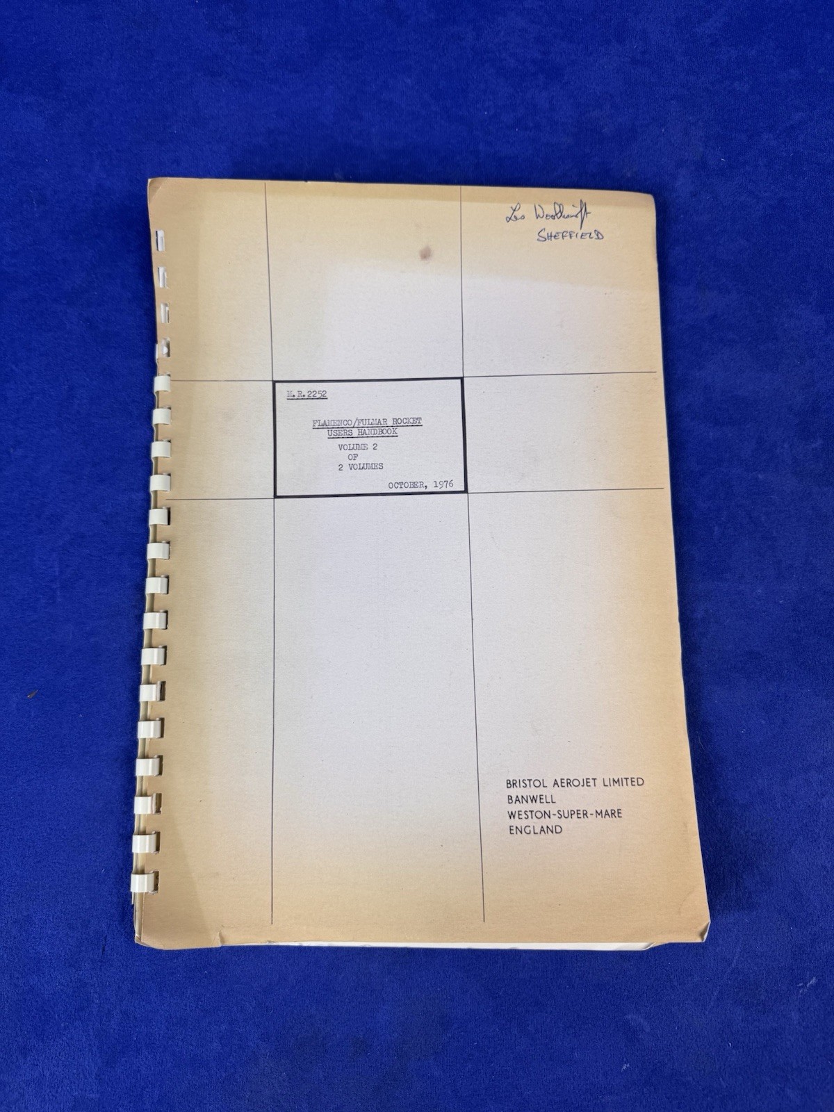 FLAMENCO / FULMAR ROCKET USERS HANDBOOK VOL 2 1976 BRISTOL AEROJET