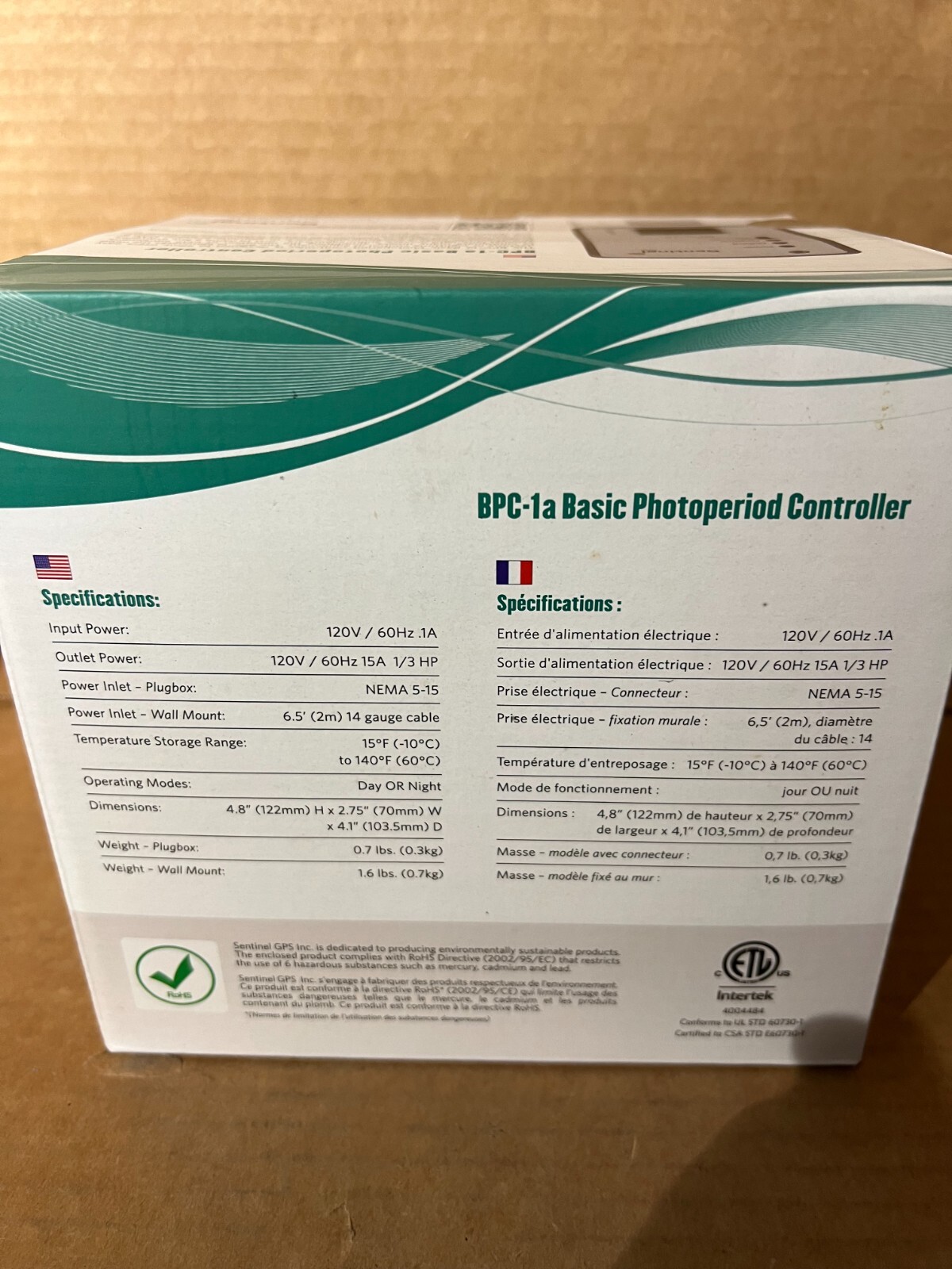 Sentinel GPS BPC-1a Basic Photoperiod Controller NEW Plug Box Version