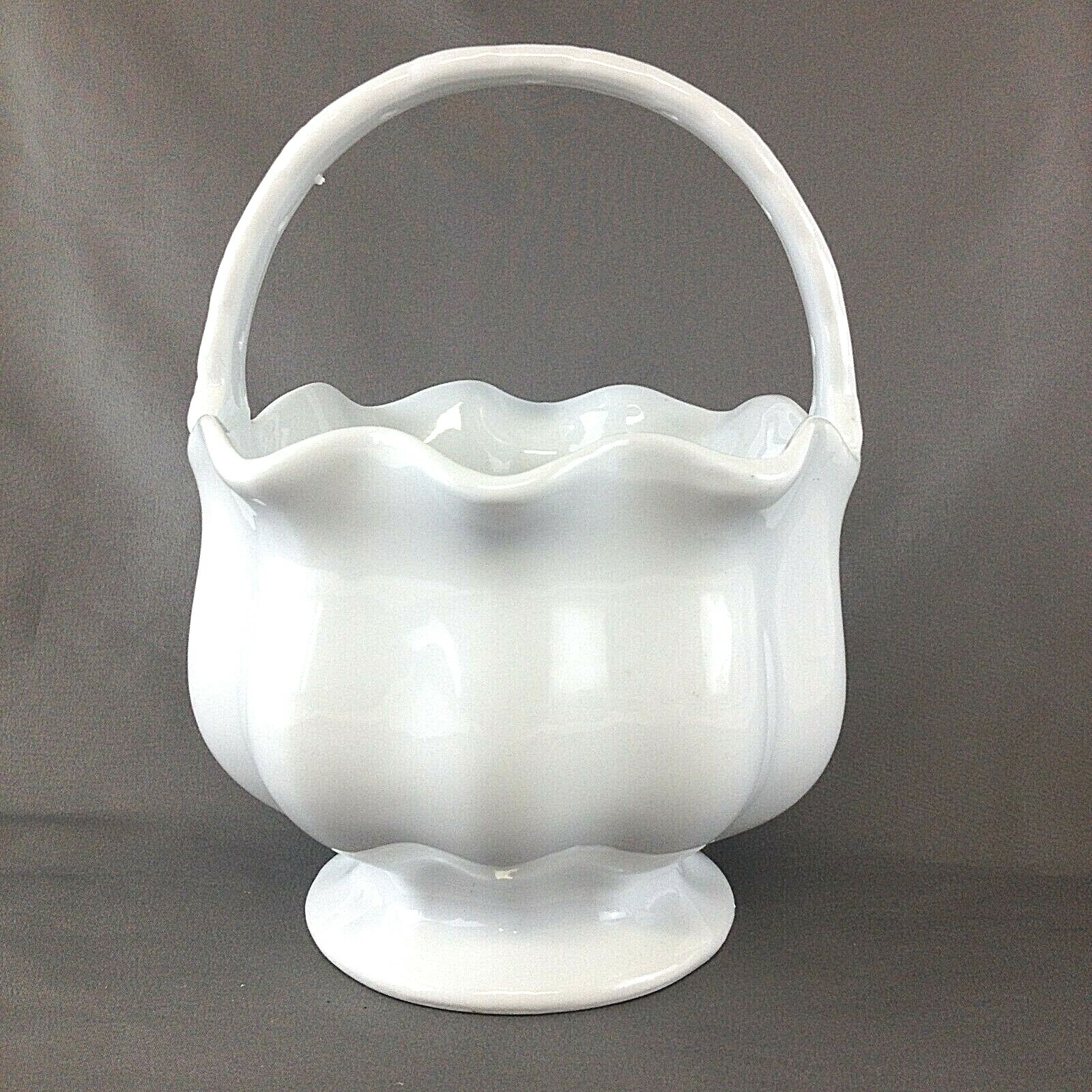 Porcellana de Paris Home Essential White Porcelain Basket Planter Centerpiece