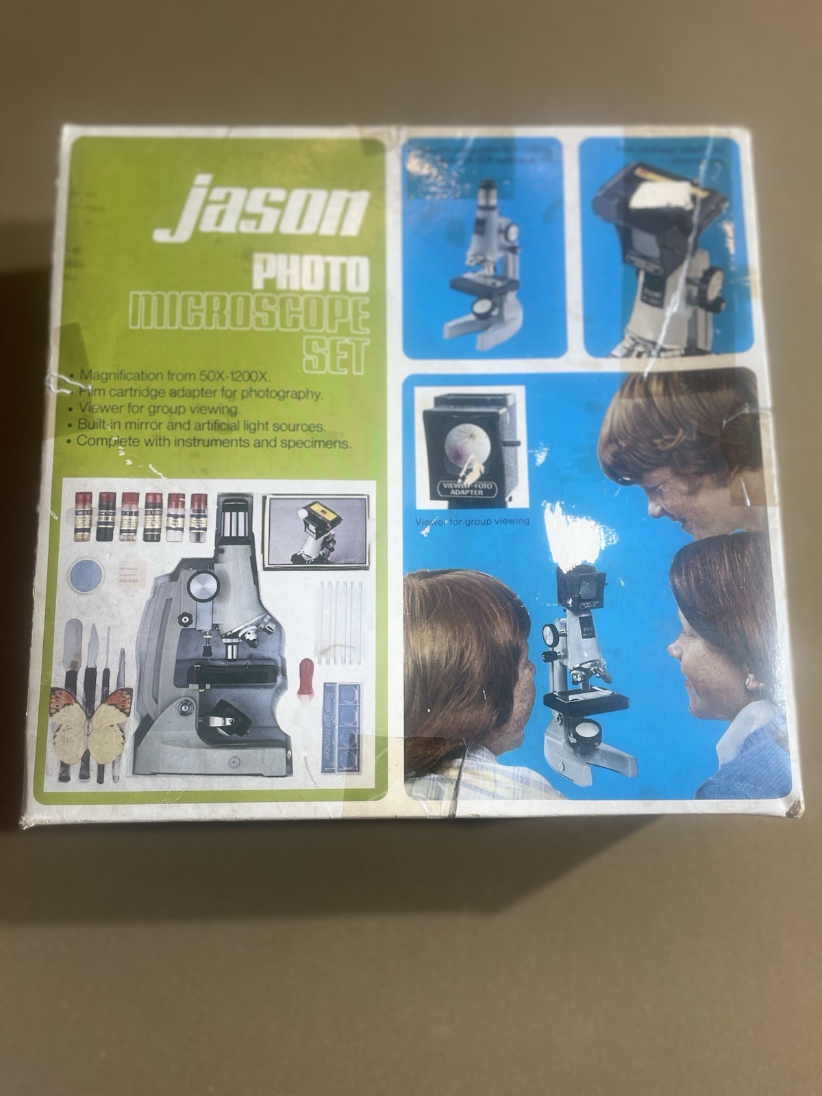 Vintage 1978 Jason Model 717 Photo Microscope Set 1200X Zoom Photo/Viewer