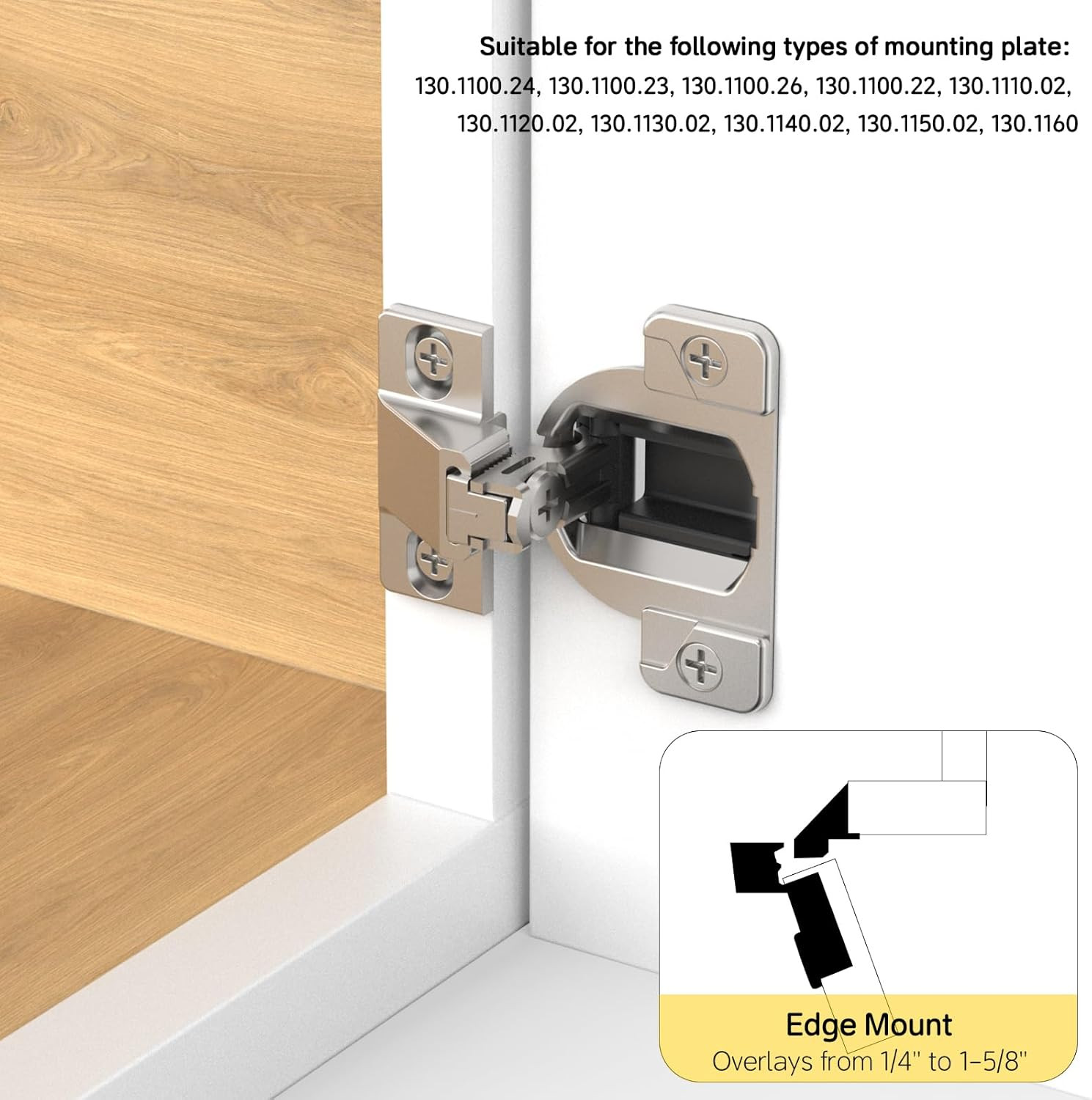 Replacement for Blum 110 Degree Compact 33 Screw on Hinge, Self Closing, 8-Pack