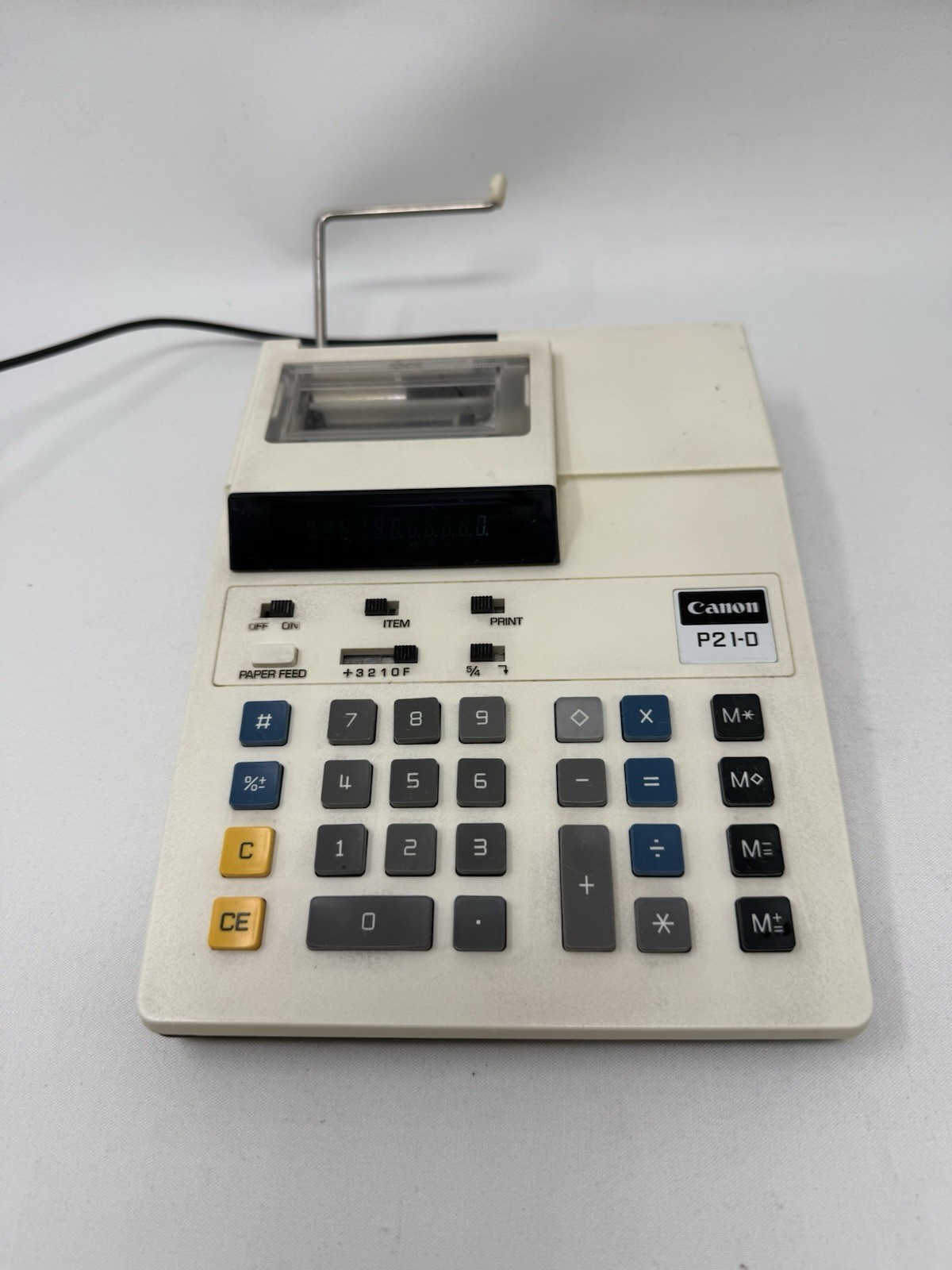 Vtg Canon P21-D Paper Printing Calculator Adding Machine Works / Needs New Ink