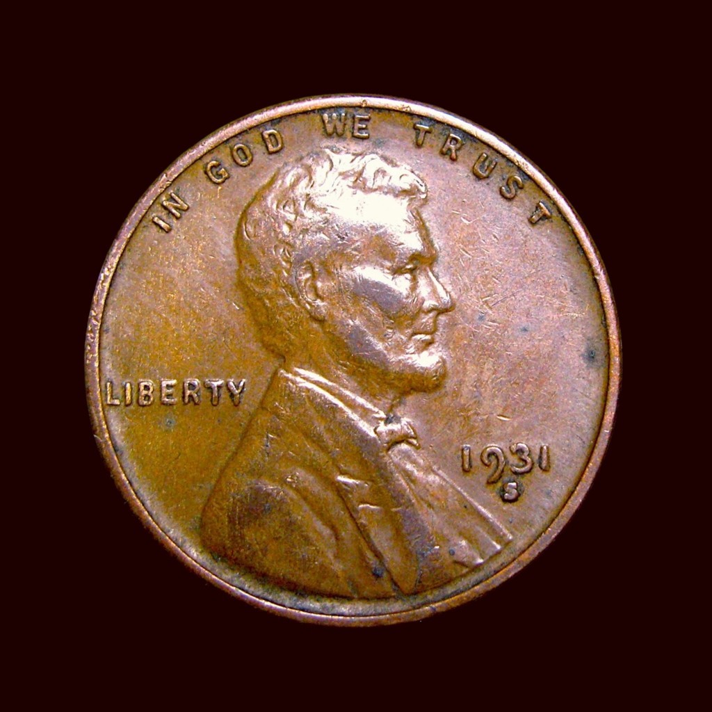 1931-S Lincoln Cent Penny, Strongly Detailed, Red-Brown Copper, Key-Date