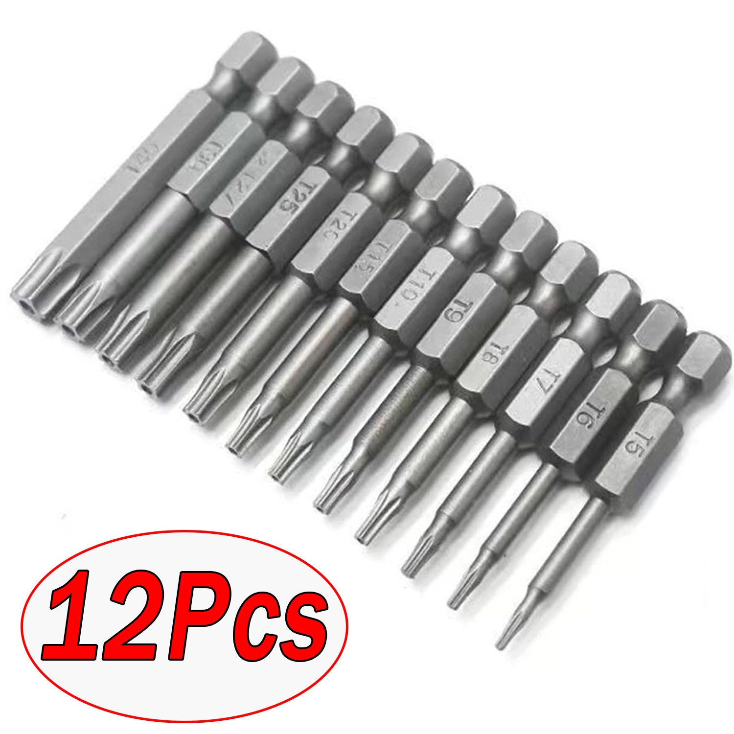 12Pcs Security Torx Bit Hex Key Allen Bit Set - For Power Drill & Impact Driver