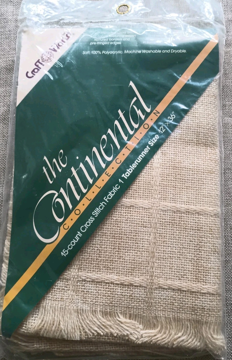 Craft World The Continental Collection 15-count Cross Stitch Fabric Table runner