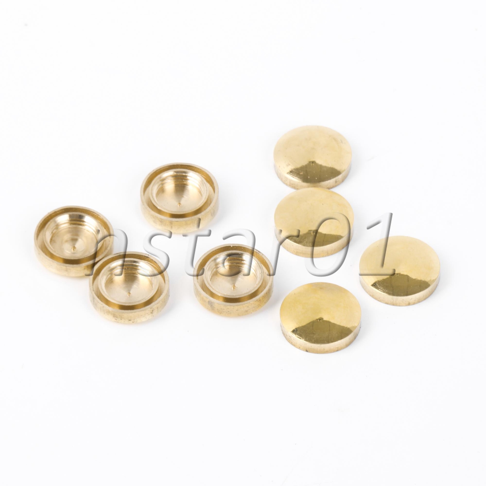 Furniture Coer Mirror Screw Cap Nail 1.6cm Dia Set of 40 Golden