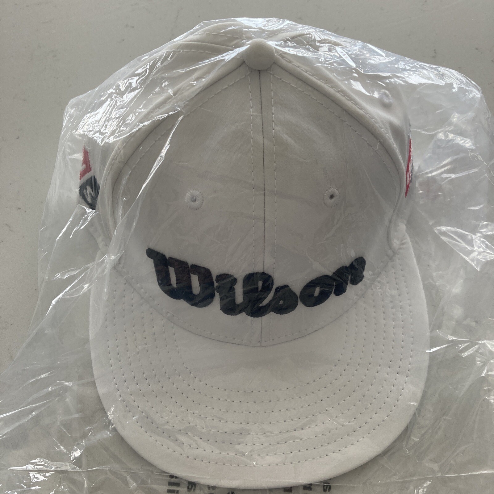 Wilson Golf Tour Baseball Hat Flat Brim Adjustable White Hat Cap Brand New!