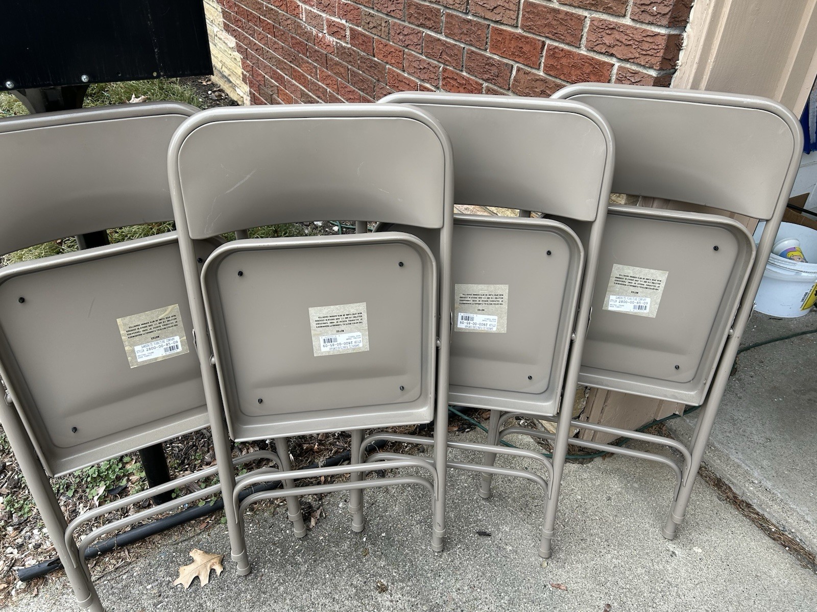 4 Samsonite Vtg Metal Folding Chairs Model 2800 Sage