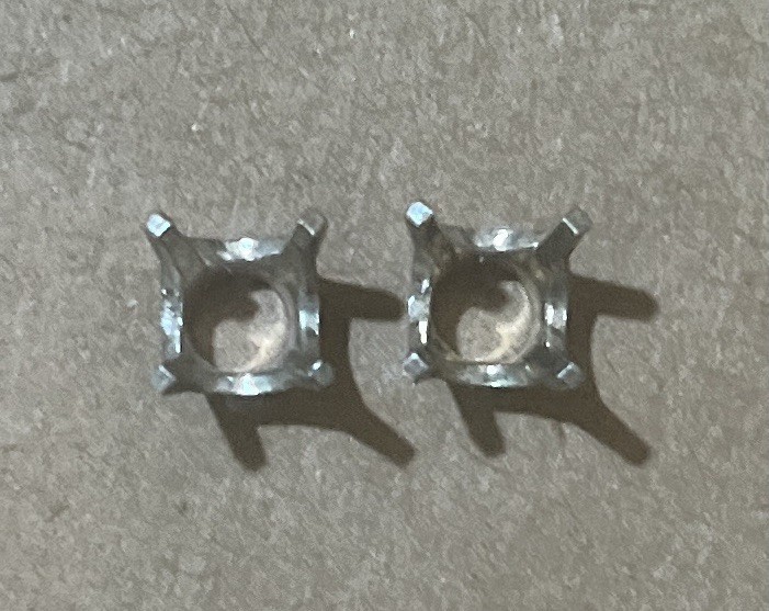 Two 8mm Round Low Base Sterling Silver 4-Prong Settings
