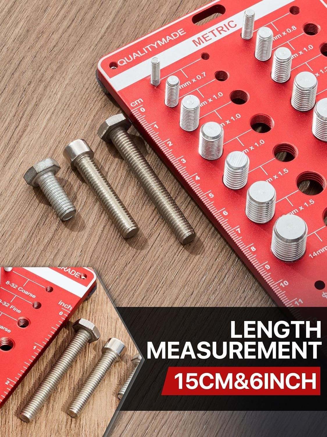 42 Nut and Bolt Thread Checker, 15 Metric & 19 Standard & 8 Drill Bit Gauge