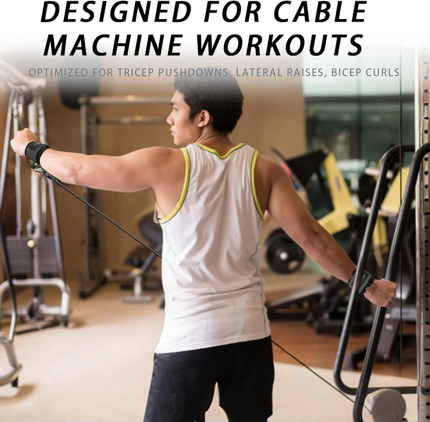 Padded Adjustable Wrist Cuffs for Cable Machine Strength Training