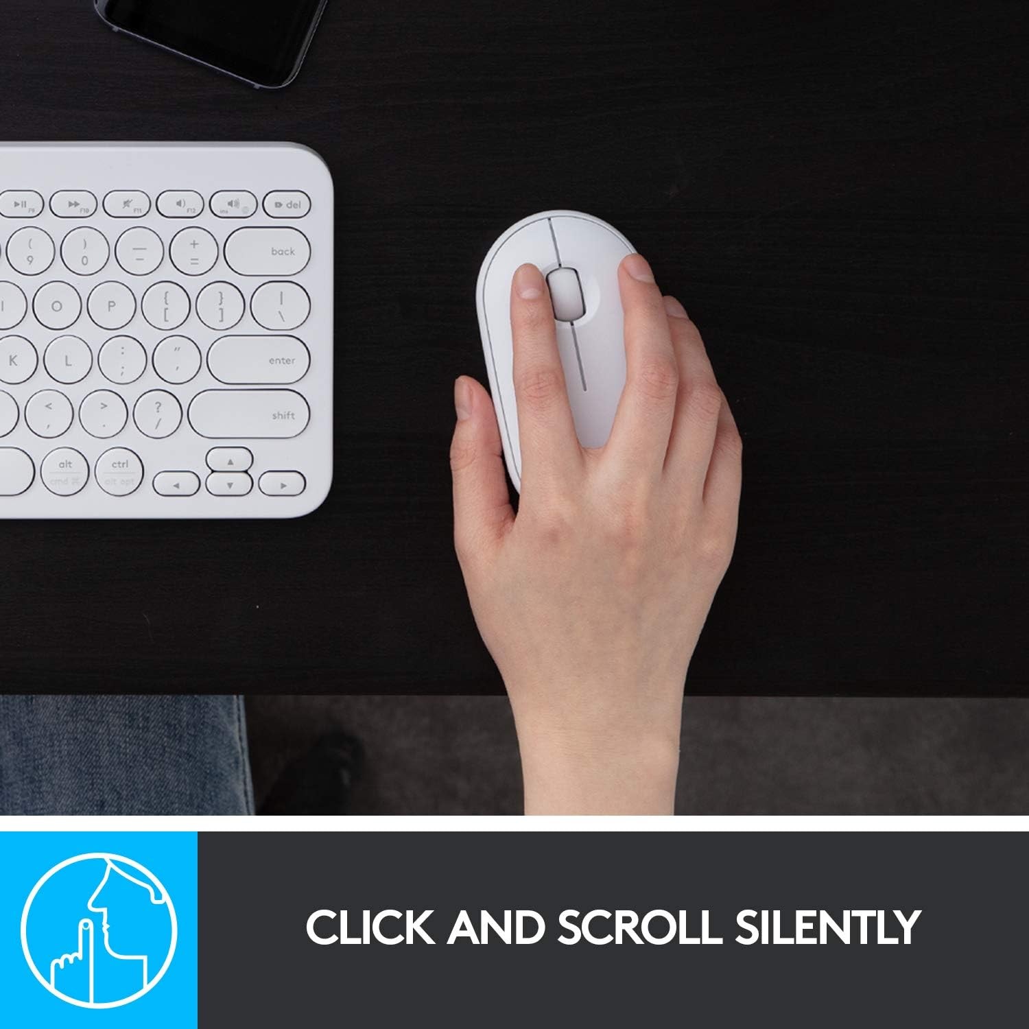 Logitech Slim Wireless Bluetooth Mouse White Optical Portable Mouse for Mac