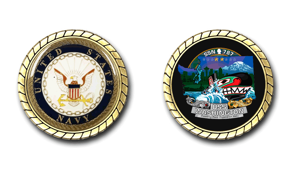 USS Washington SSN-787 Emblem US Navy Challenge Coin Officially Licensed