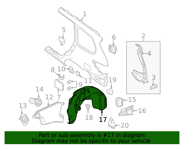 Genuine Nissan Quarter Panel Splash Shield 76749-9PF0A