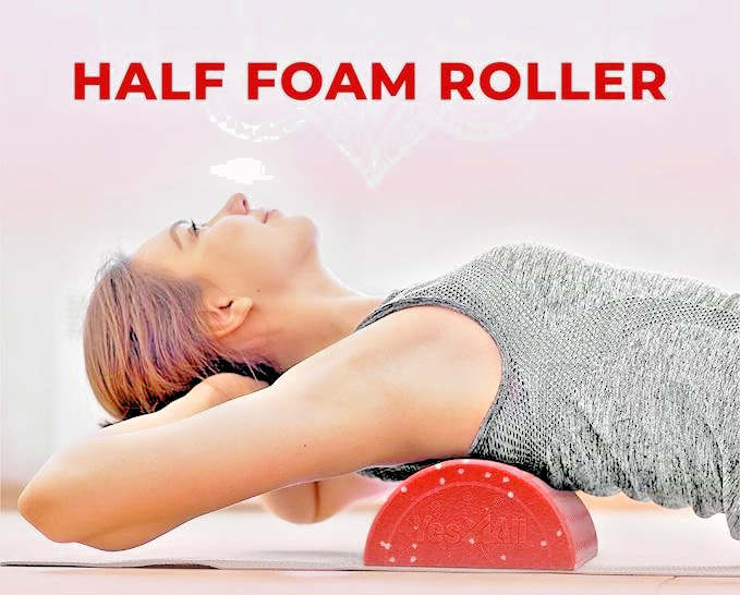 Yes4All 36" Half Round Foam Roller High Density EPP Yoga Pilates Massage Red NEW