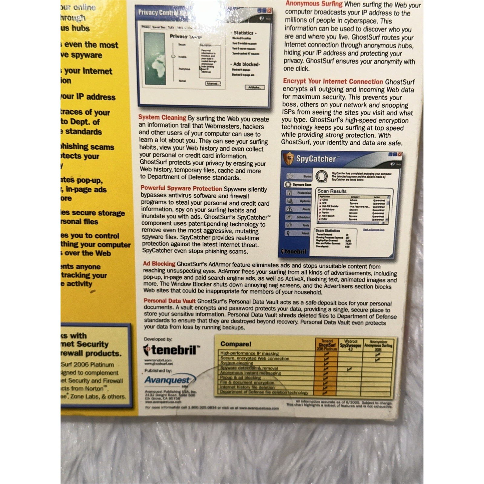 Tenebril GhostSurf 2006 Platinum Internet Privacy Protection PC Software