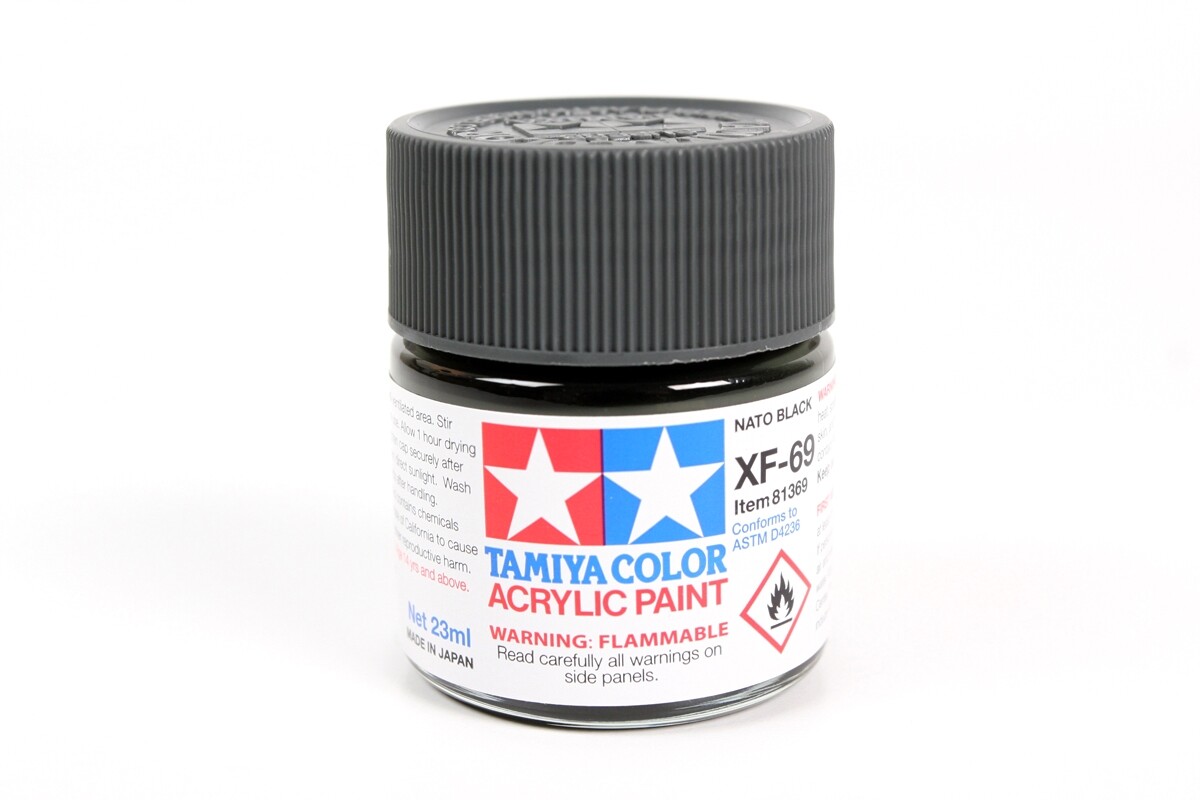 Tamiya 81369 XF-69 Nato Black Acrylic Paint 23ml Large Bottle - US