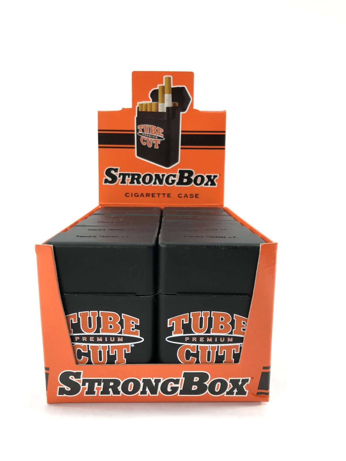 12ct Gambler King Size Tube Cut Hard Strong Box Plastic Cigarette Storage Cases