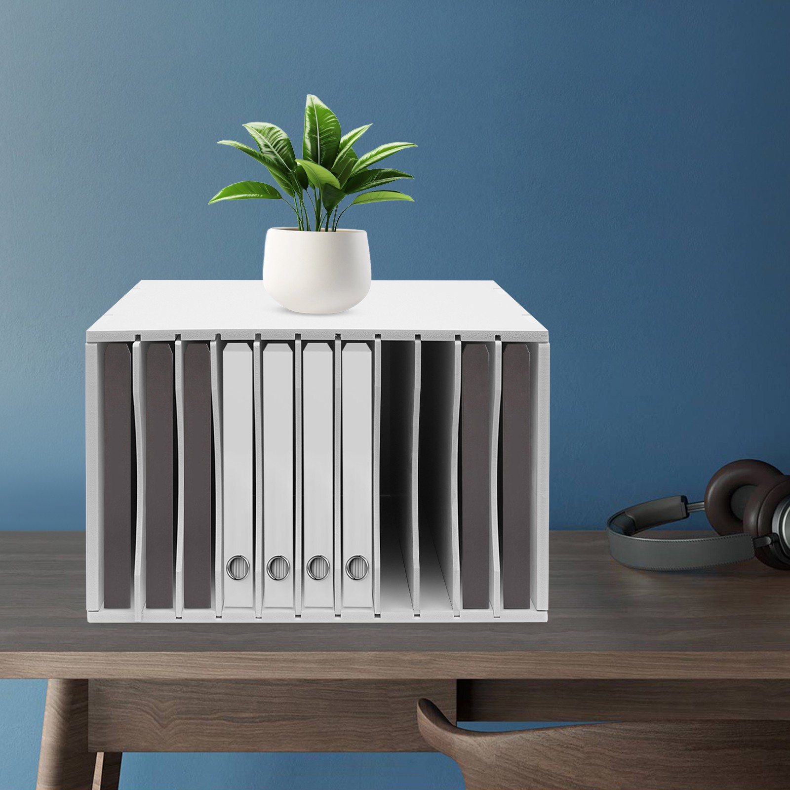 Vertical Desktop Sorter 11-Compartments Paper Storage Holder Document Organizer