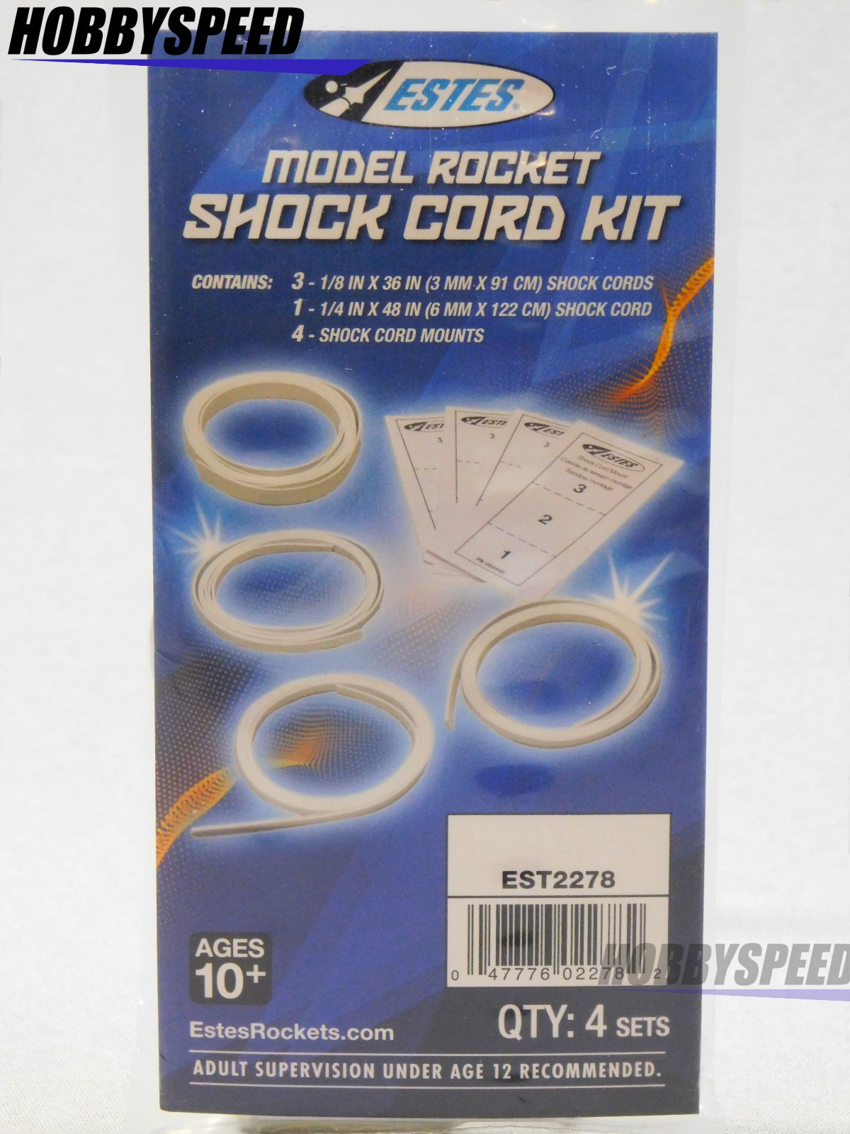 ESTES SHOCK CORDS & MOUNT PACK rocket parachute recovery stem parts EST2278