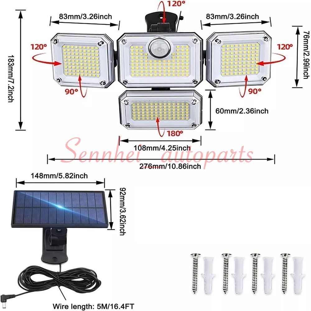 3000LM 333 LED Solar Lights Outdoor Waterproof Motion Sensor Security Wall Lamp