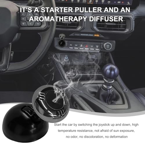 Metal Joystick Car Push Start Button Cover, Universal One-Touch Start Black